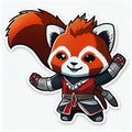 Fun cartoon animal red panda sticker