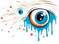 Fun cartoon blot with surprise in eyes in hand-drawn style Royalty Free Stock Photo