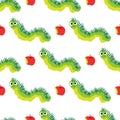 Fun cartoon caterpillars pattern. Cute insect