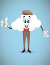 Fun Cartoon Cloud Character Okay Sign