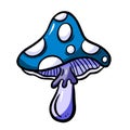 Fun Cartoon Mushroom Toadstool Character Vector Illustration