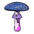 Fun Cartoon Mushroom Toadstool Character Vector Illustration