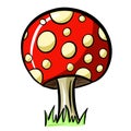 Fun Cartoon Mushroom Toadstool Character Vector Illustration