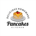 Fun cartoon pancakes with honey syrup vector