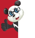 Fun Cartoon Panda Looking at a Blank White Page