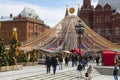 Fun at the celebration of Maslenitsa at the Manege square in Moscow