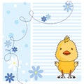 Fun chicken, greeting card, vector