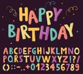 Fun colorful alphabet with polka-dots pattern Royalty Free Stock Photo