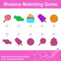 Fun colorful Candy Match The Shadow Game for kids