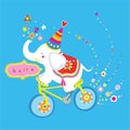 Cute Elephant riding a Bike