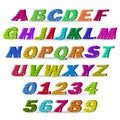 Fun colorful lines vector font Royalty Free Stock Photo