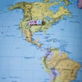 Fun Colorful North America USA travel map