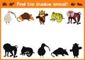 Fun and colorful puzzle game for children's development find where a deer, striped Chipmunk and fish. Training mazes for preschool