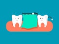 Fun concept about missing tooth. Tooth make magic. Vector illustration design Royalty Free Stock Photo