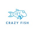 fun crazy fish vector design