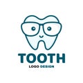 Fun cute happy smart smiling tooth. Vector