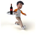 Fun 3D cartoon Asian teenager