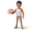 Fun 3D cartoon Asian teenager