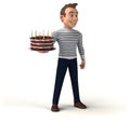 Fun 3D cartoon casual character