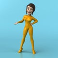 Fun 3D cartoon yellow girl