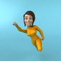 Fun 3D cartoon yellow girl