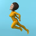 Fun 3D cartoon yellow girl