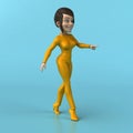 Fun 3D cartoon yellow girl