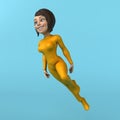 Fun 3D cartoon yellow girl