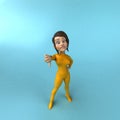 Fun 3D cartoon yellow girl