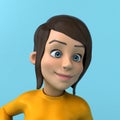 Fun 3D cartoon yellow girl