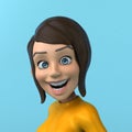 Fun 3D cartoon yellow girl