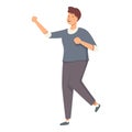 Fun dance winner icon cartoon vector. Leader office Royalty Free Stock Photo