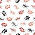 Fun Delicious Pork Barbecue Party Vector Graphic Seamless Pattern