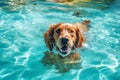 snorkeling dog pool puppy fun vacation underwater funny water swimming. Generative AI.