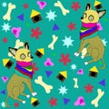 Fun dogs background