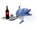 Fun dolphin - 3D Illustration