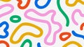 Fun doodle background with abstract figures and shapes in vivid rainbow colors. Colorful minimalistic vector design Royalty Free Stock Photo