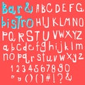Fun doodle font collection,hand drawn alphabet set Royalty Free Stock Photo