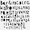Fun doodle font collection,hand drawn alphabet set Royalty Free Stock Photo