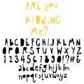 Fun doodle font collection,hand drawn alphabet set Royalty Free Stock Photo