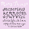 Fun doodle font collection,hand drawn alphabet set Royalty Free Stock Photo