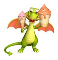 Fun Dragon cartoon character with ice cream