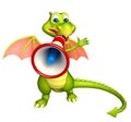 Fun Dragon cartoon character with loudspeaker