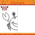 Mirror Drawing cartoon crab