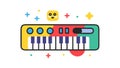 Fun Electronic Music Keyboard with Colorful Controls, vector design Generative AI Royalty Free Stock Photo