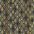 Fun and elegant hand drawn seamless pattern, gold doodle diamonds - great for textile, banner, wrapping, wallpapers - vector