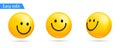 Fun emoji vector symbol. 3D smile face icon. Emojis happy character element
