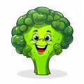 Fun and engaging cartoonstyle broccoli coloring page for kids with clean line art and vivid colors