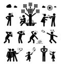 Amusement park pictogram set