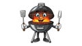 Fun Expressive Barbecue Grill Cartoon Icon Royalty Free Stock Photo